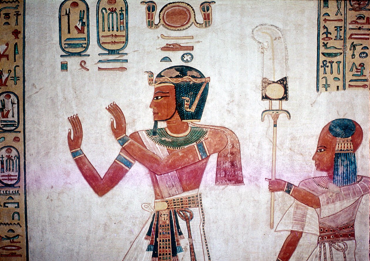 Wallpainting of Rameses III leading deceased son to the gods, Valley of the Queens, Egypt by Unbekannt