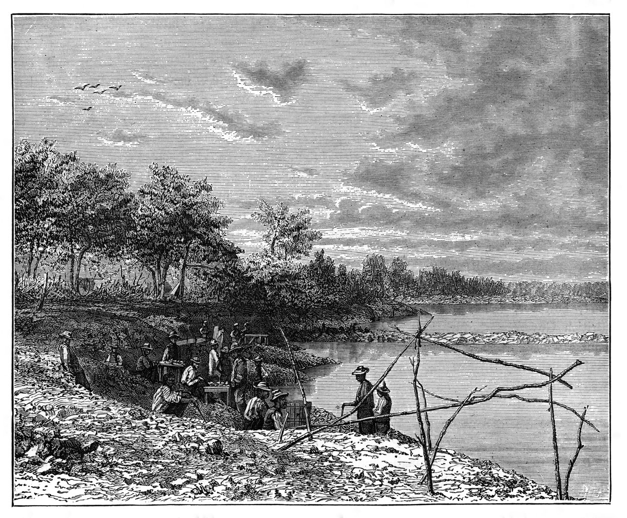 Washing Sand for Diamonds on the Banks of the Vaal River, South Africa by Unbekannt