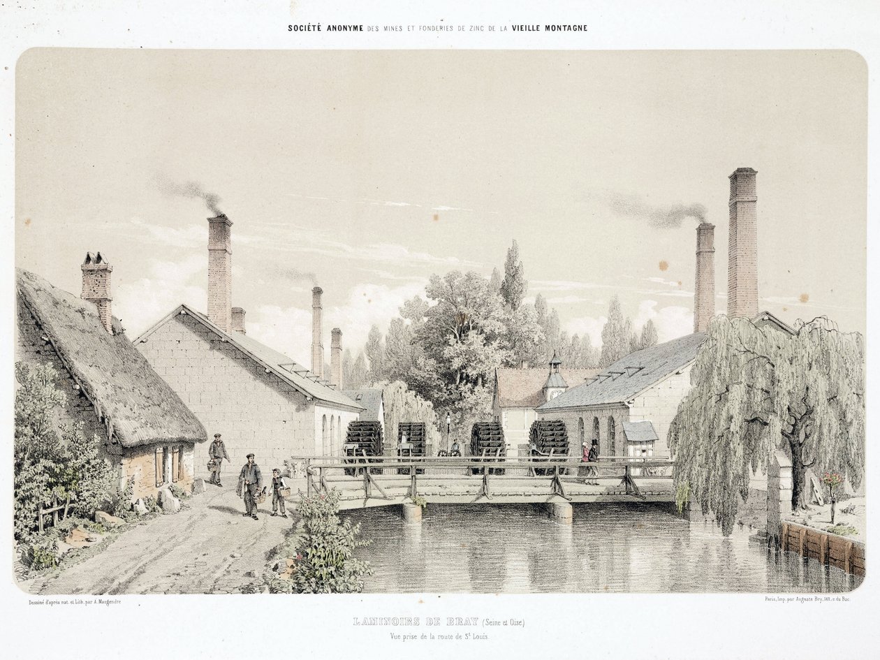 Water Power, Pre-1900 Rolling-Mills at Bray, France by Unbekannt