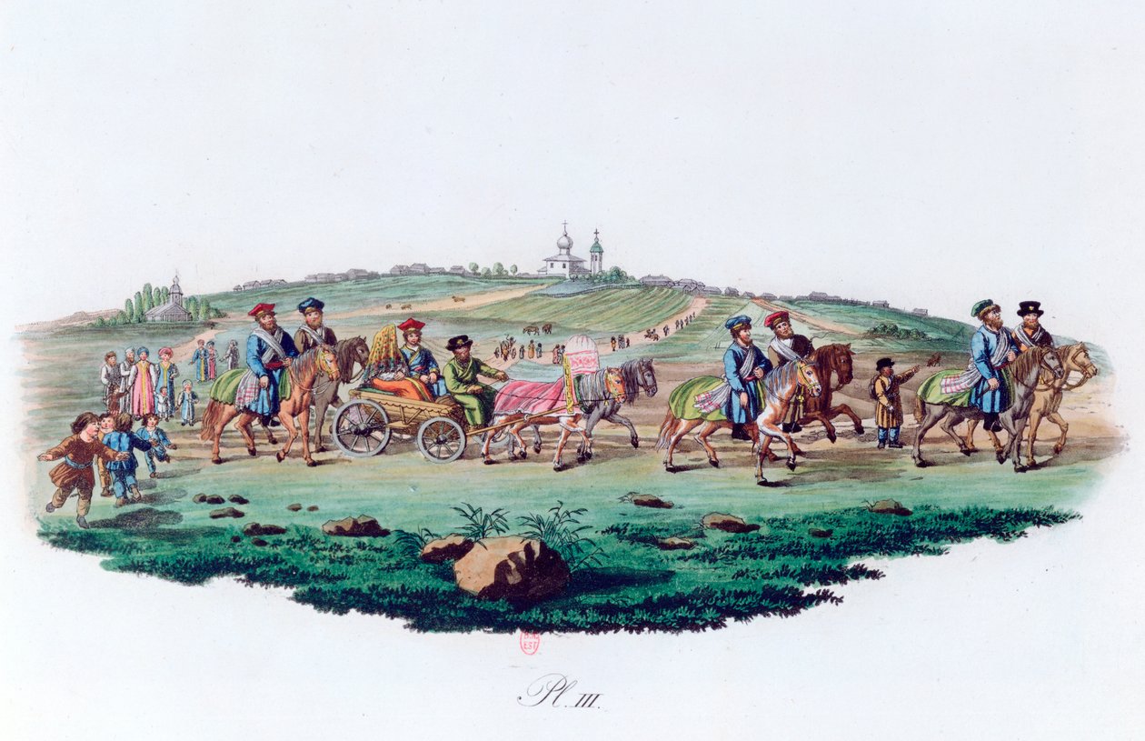 Wedding Procession, Russia, 1820 by Unbekannt