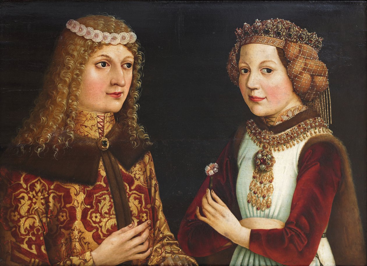 Wedding portrait of Ladislaus the Posthumous 1440-1457 and Magdalena of Valois 1443-1495 by Unbekannt