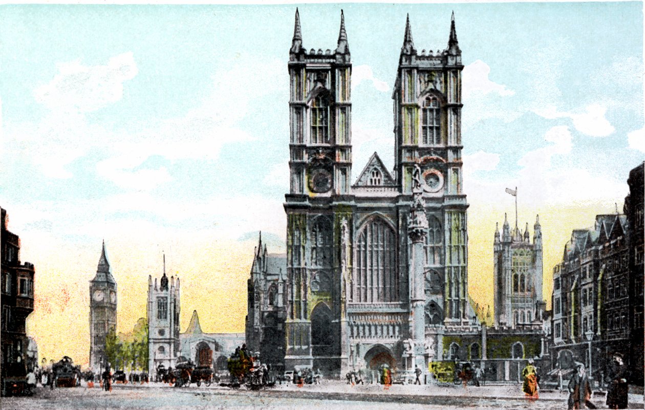 Westminster Abbey and Big Ben, London by Unbekannt