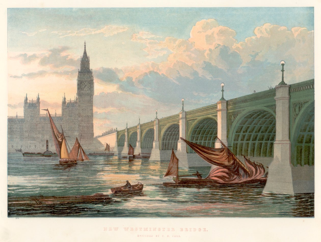 Westminster Bridge, London, Looking from the South Bank of the Thames by Unbekannt