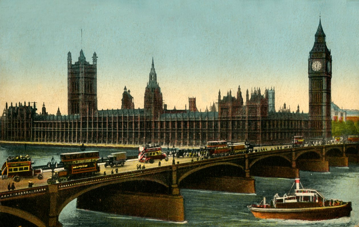 Westminster Bridge and the Houses of Parliament, London by Unbekannt