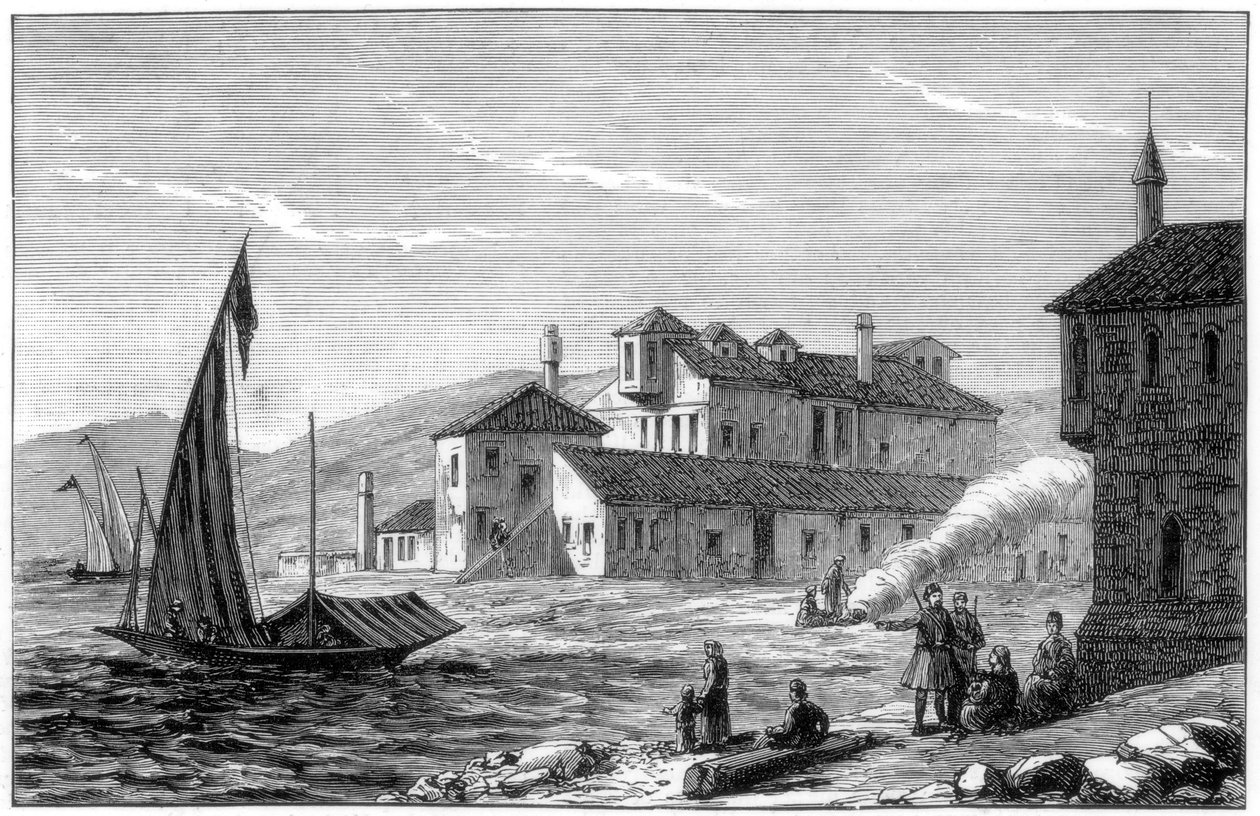 Where Lord Byron Died, Missolonghi, Greece, 1888 by Unbekannt