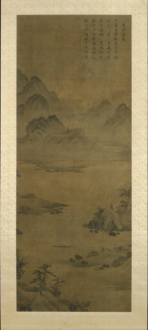 Wild geese descending to sandbar, late 15th-early 16th century by Unbekannt