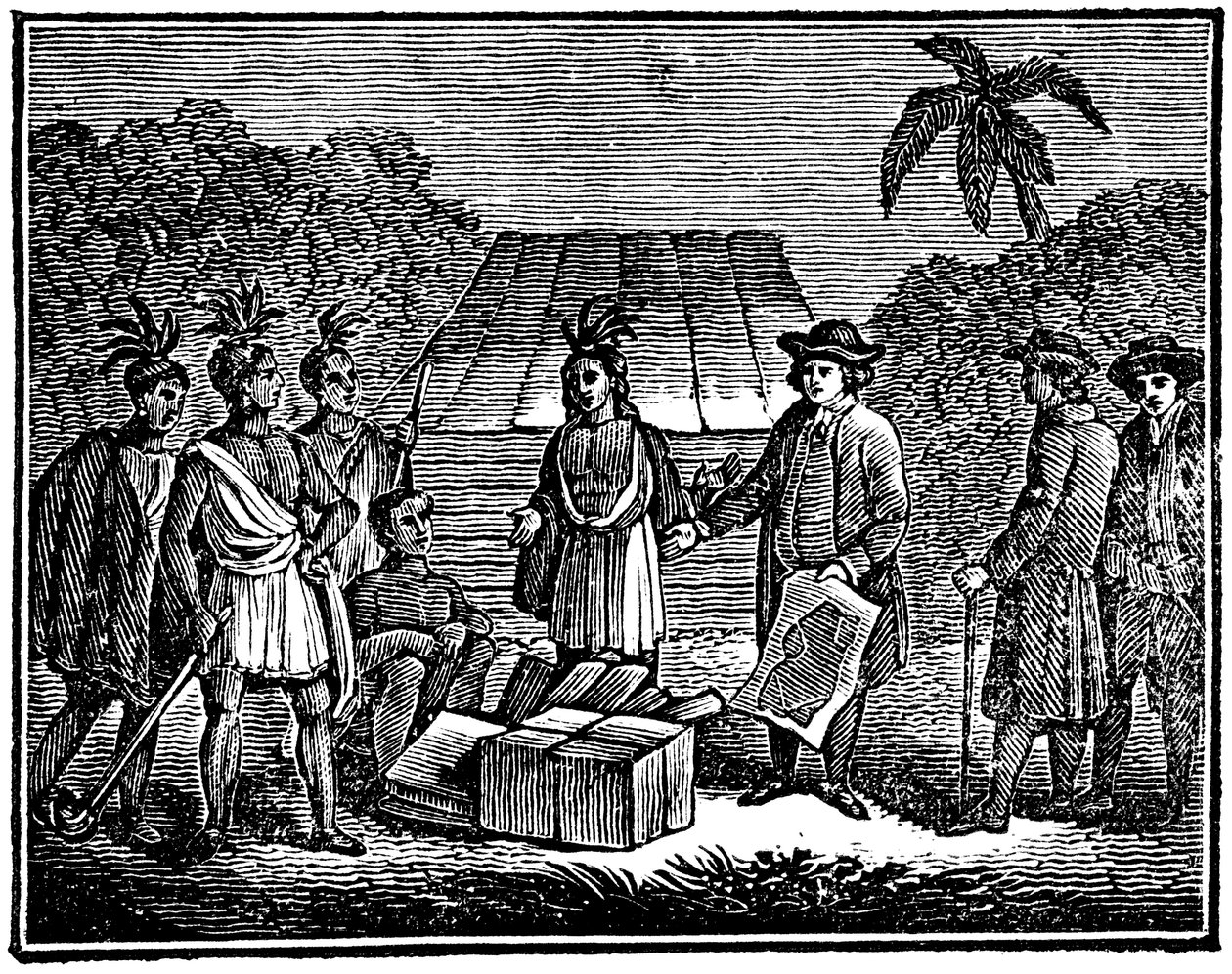 William Penn with Native Americans by Unbekannt