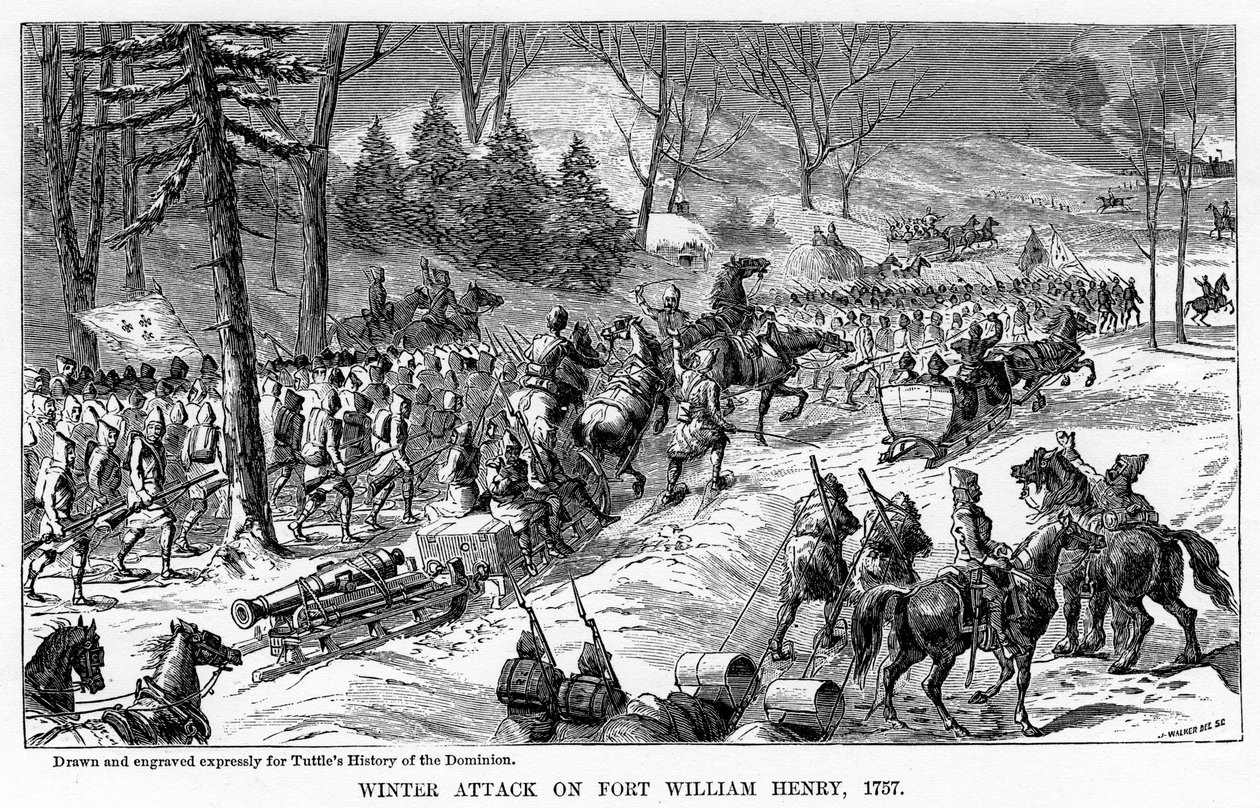 Winter Attack on Fort William Henry, New York State, 1757 by Unbekannt