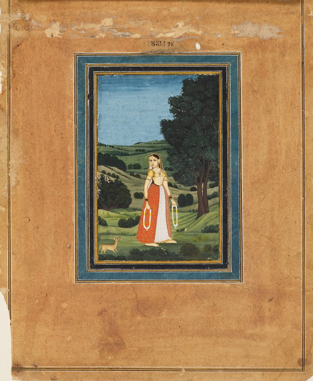 Woman in a Night Landscape, Possibly a Forest by Unbekannt