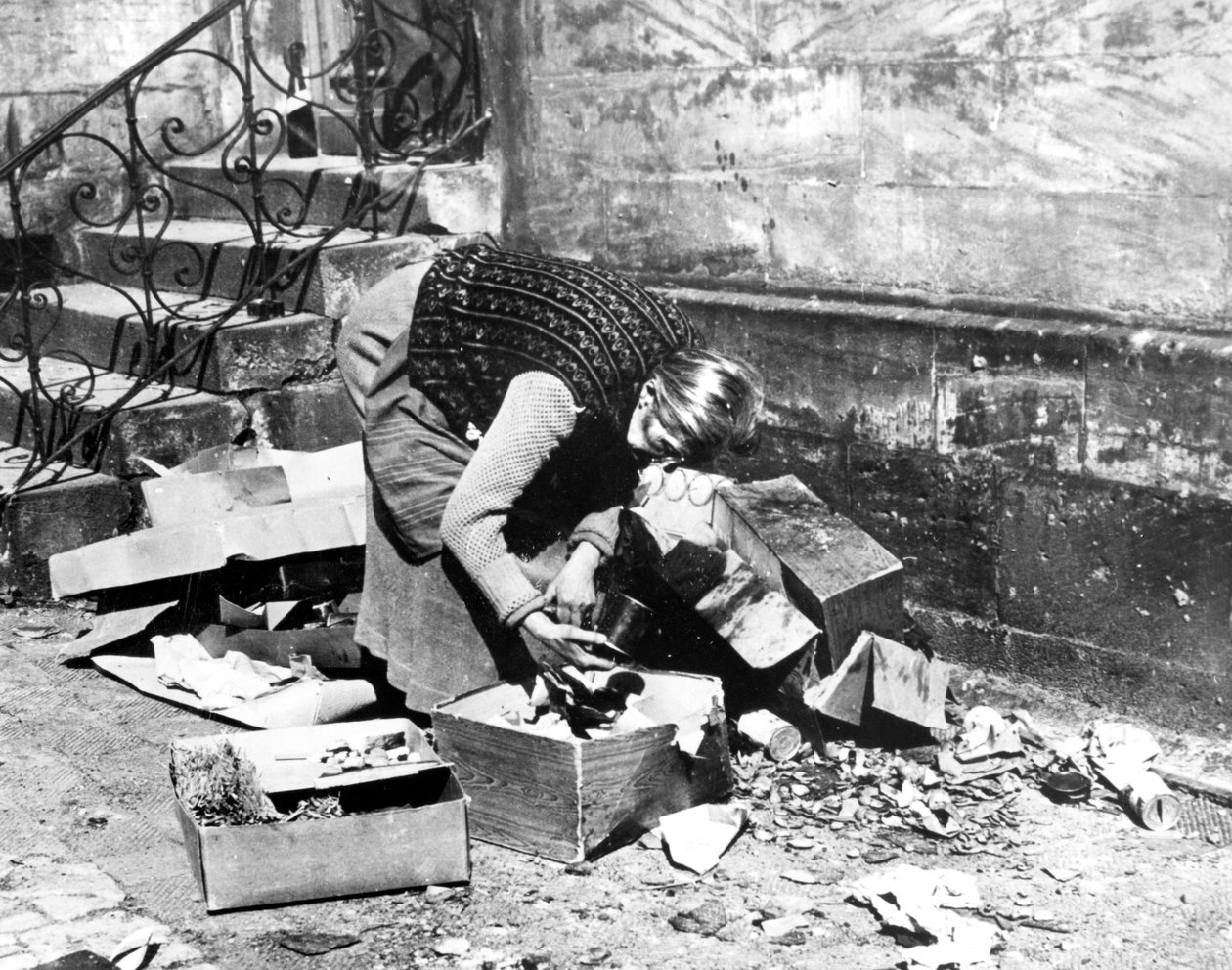 Woman Scavenging for Food, Bayreuth, Germany, April 1945 by Unbekannt