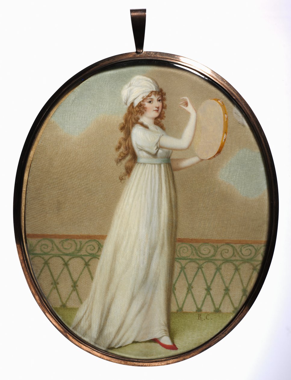 Woman with a Tambourine, in Neoclassical Costume, mid to late 19th century by Unbekannt