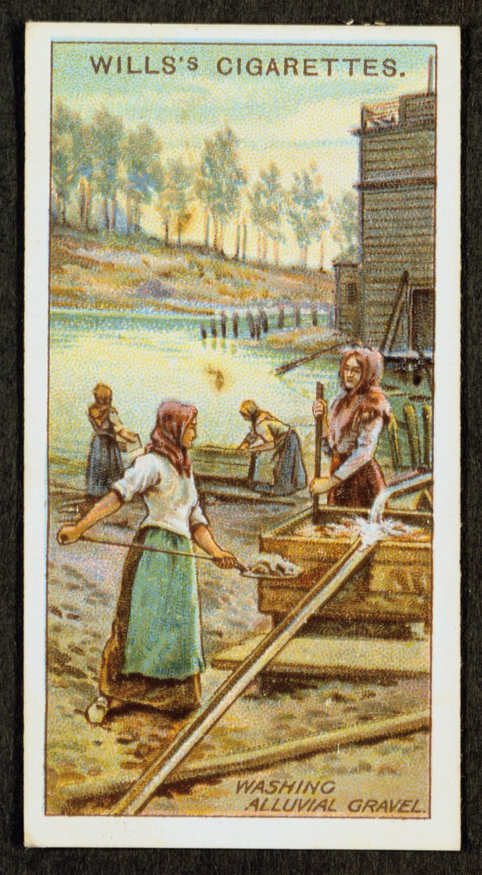 Women washing the precious metal platinum from alluvial gravels, Urals, Russia, 1916 by Unbekannt
