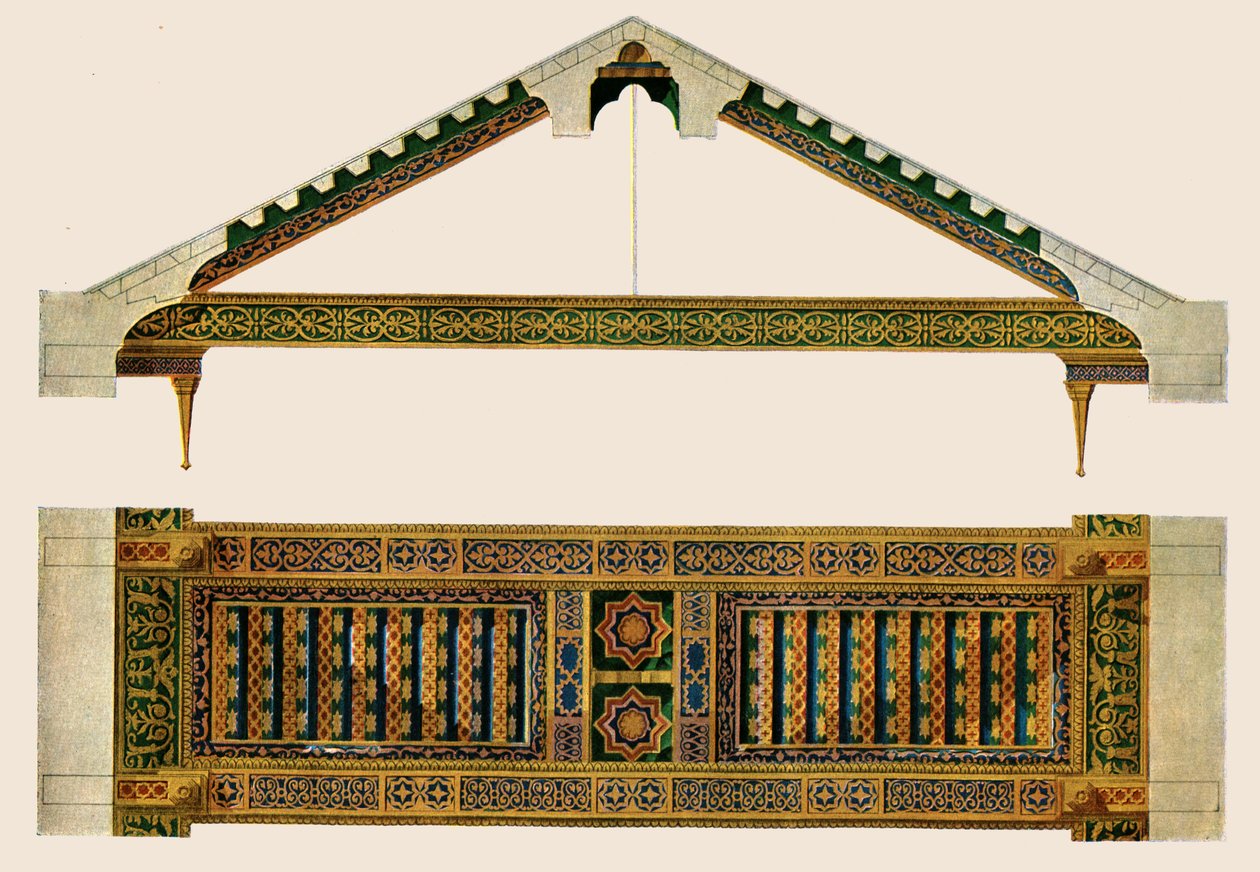 Wooden ceiling in the nave of Monreale Cathedral, Palermo, Sicily, Italy by Unbekannt