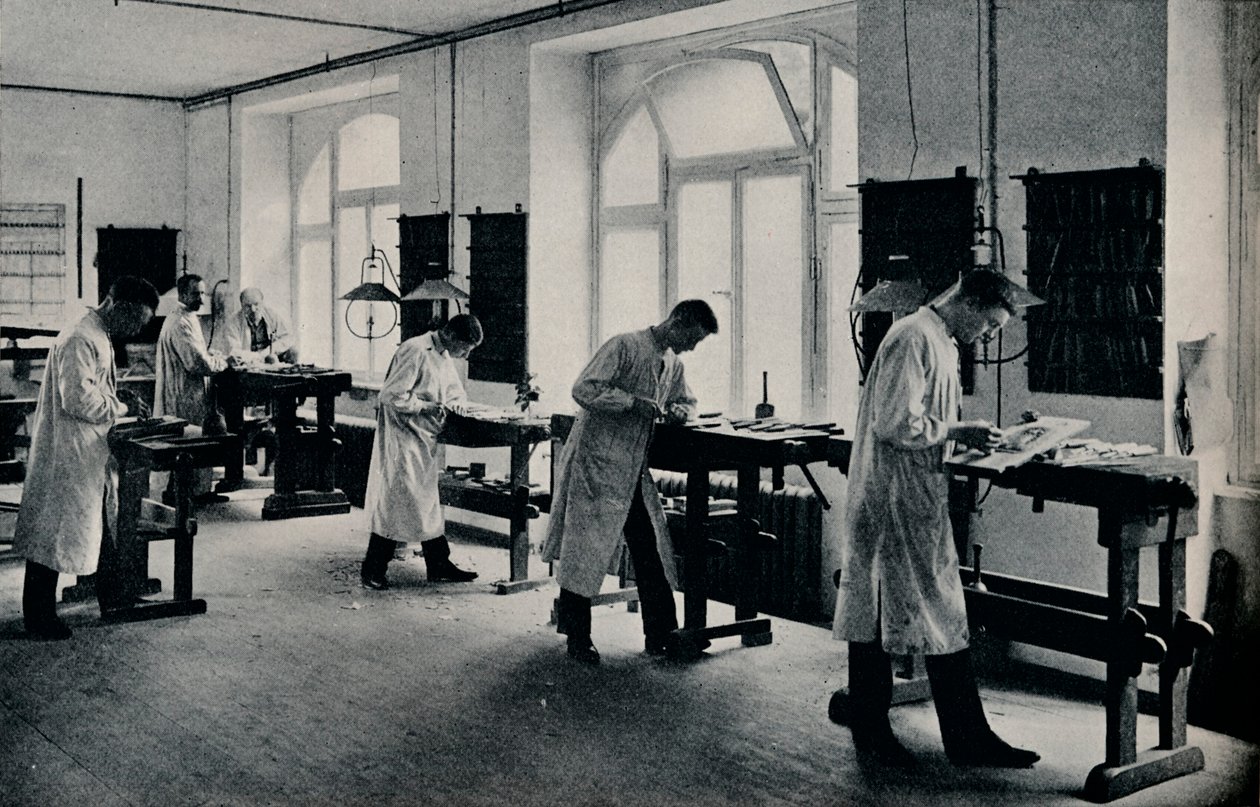 Workshop of the Arts and Crafts technical school, Flensburg, Germany. c1908 by Unbekannt