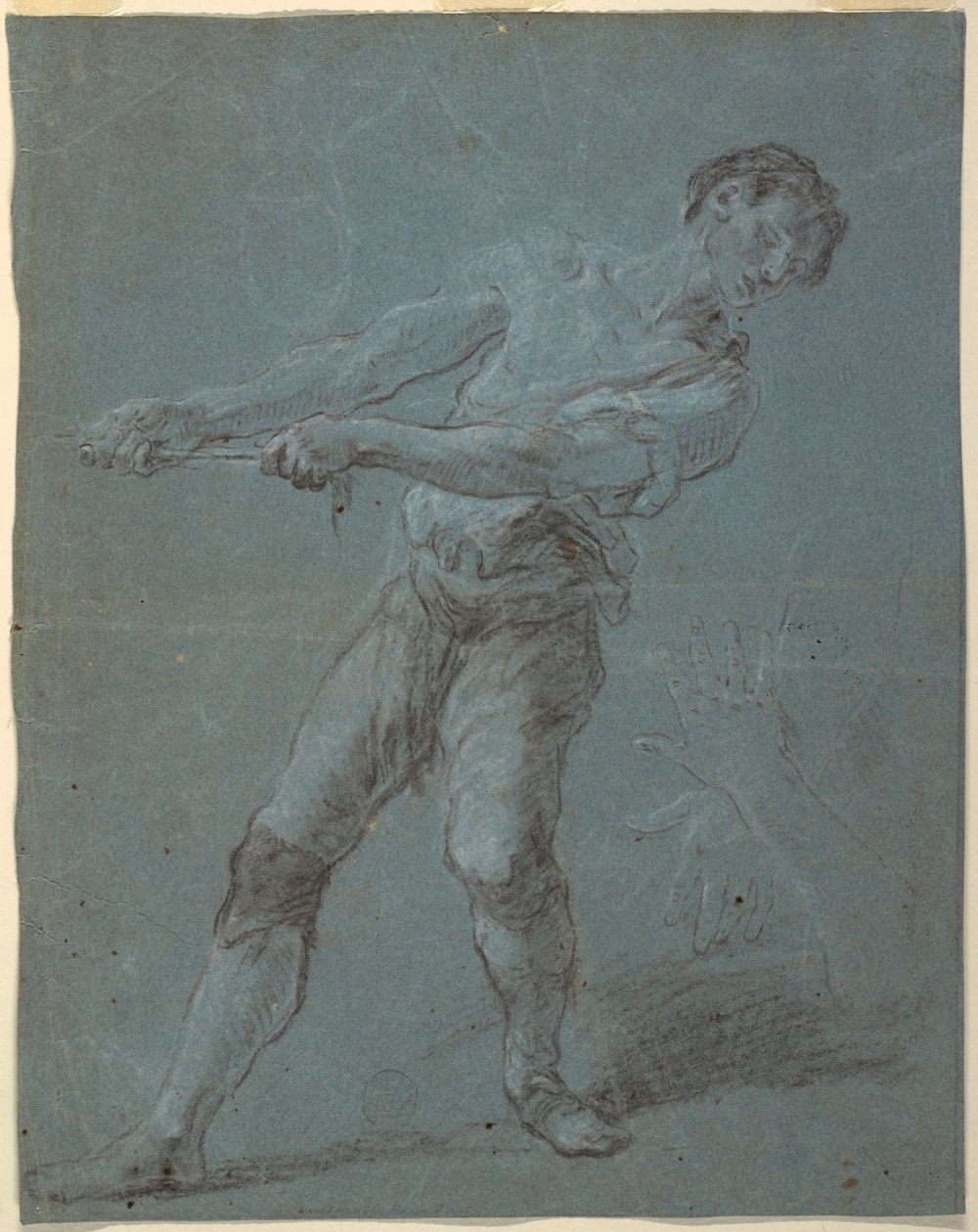 Young Man Pulling a Rope by Unbekannt