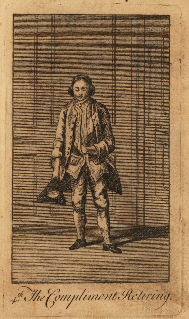 Young gentleman compliment retiring or politely leaving a panelled room by Unbekannt