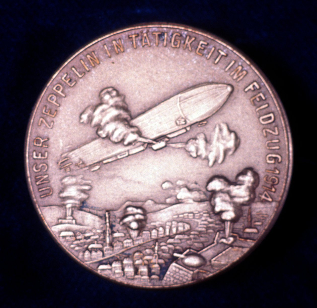 Zeppelin airship in action during World War I, 1914 by Unbekannt
