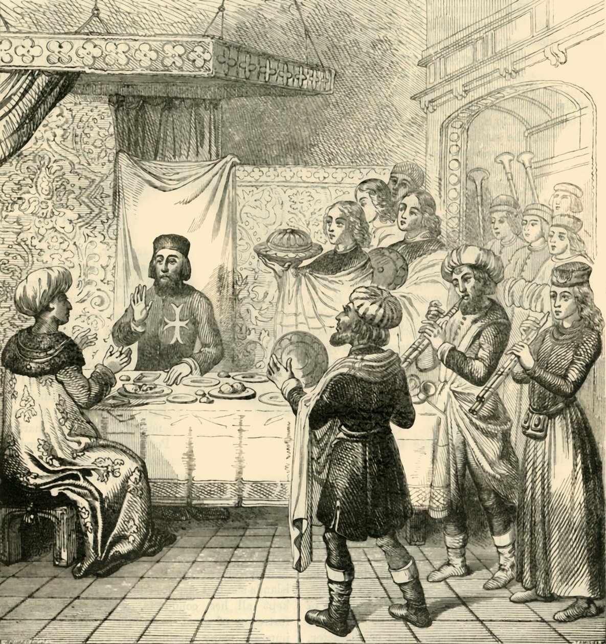 Zizim Dining with the Grand Master of Rhodes, 1890 by Unbekannt