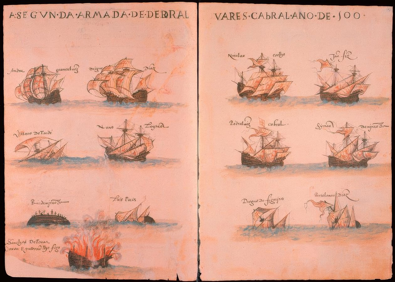 Portuguese Fleet under Cabral 1500 by Unbekannt