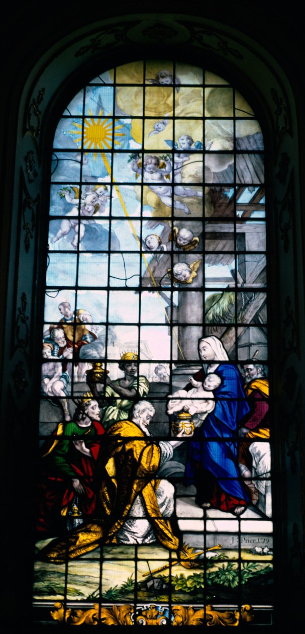 Adoration of the Magi, painting on glass by Joshua Price, 1719 by Unbekannt Unbekannt