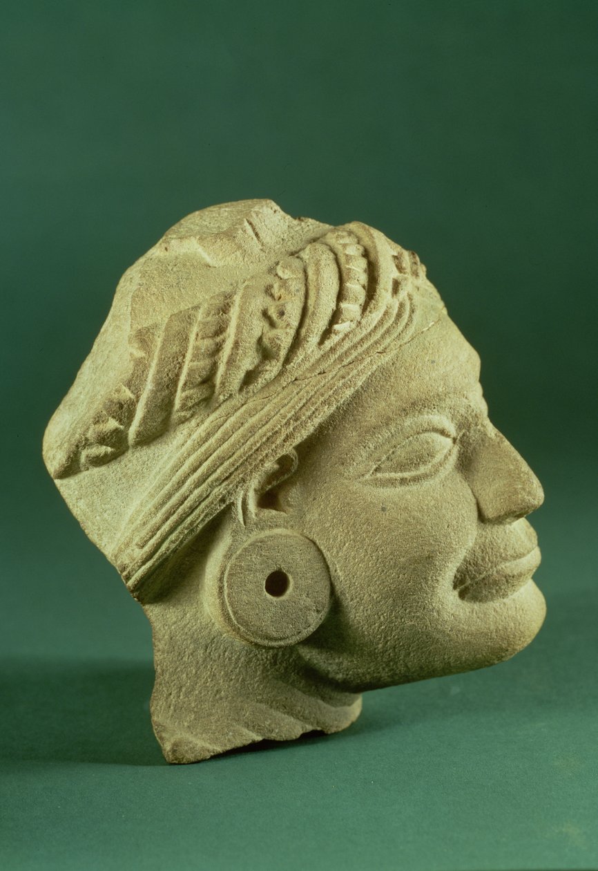 Buffed Sandstone Turbaned Head, Sarnath, 3rd Century BC by Unbekannt Unbekannt