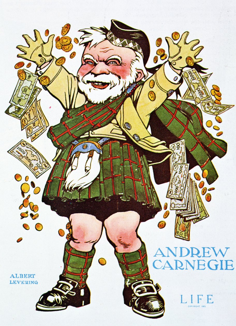 Cartoon of Andrew Carnegie from Life Magazine