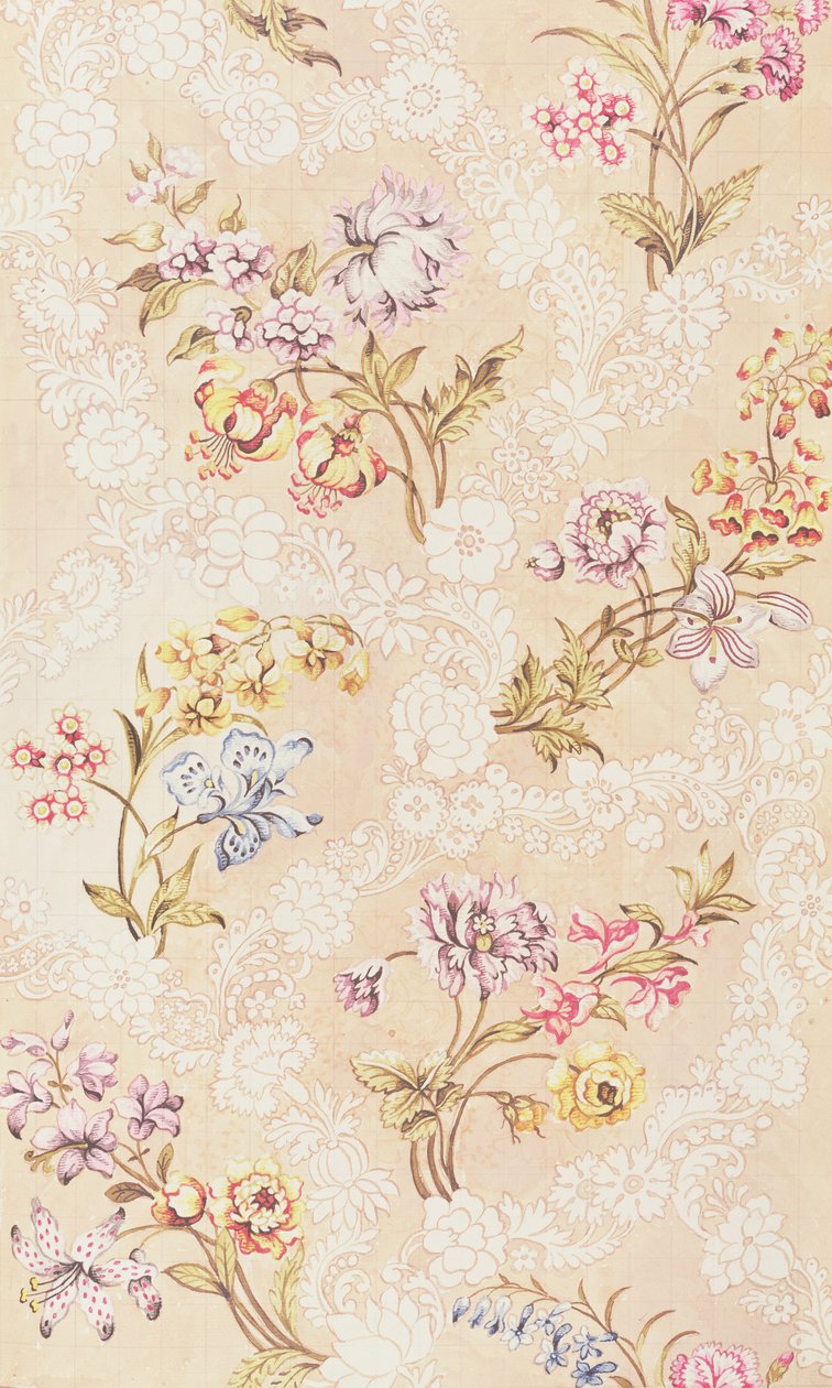 Floral design with peonies, lilies and roses for Spitalfields silk, by Anna Maria Garthwaite, 1744 by Unbekannt Unbekannt
