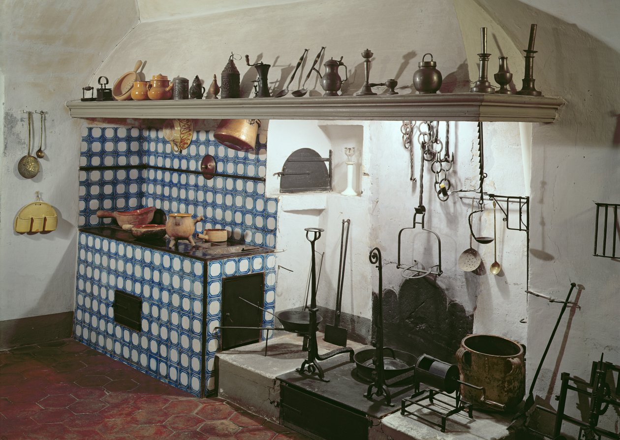 Interior of the Kitchen of the Hotel de Cabris by Unbekannt Unbekannt