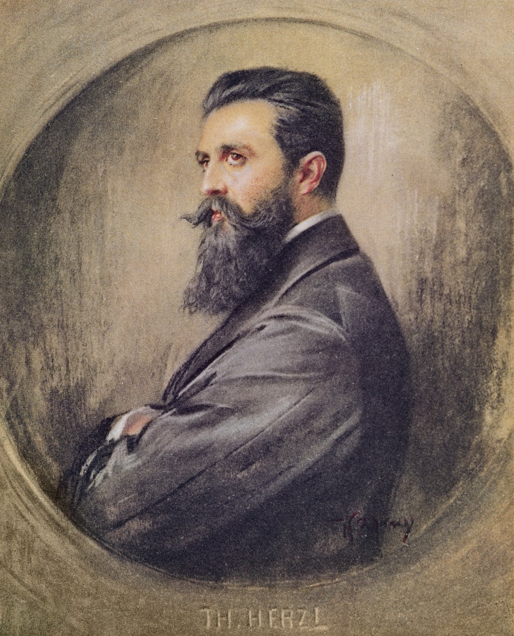 Portrait of Theodor Hertzl (1860-1904) by Unbekannt Unbekannt