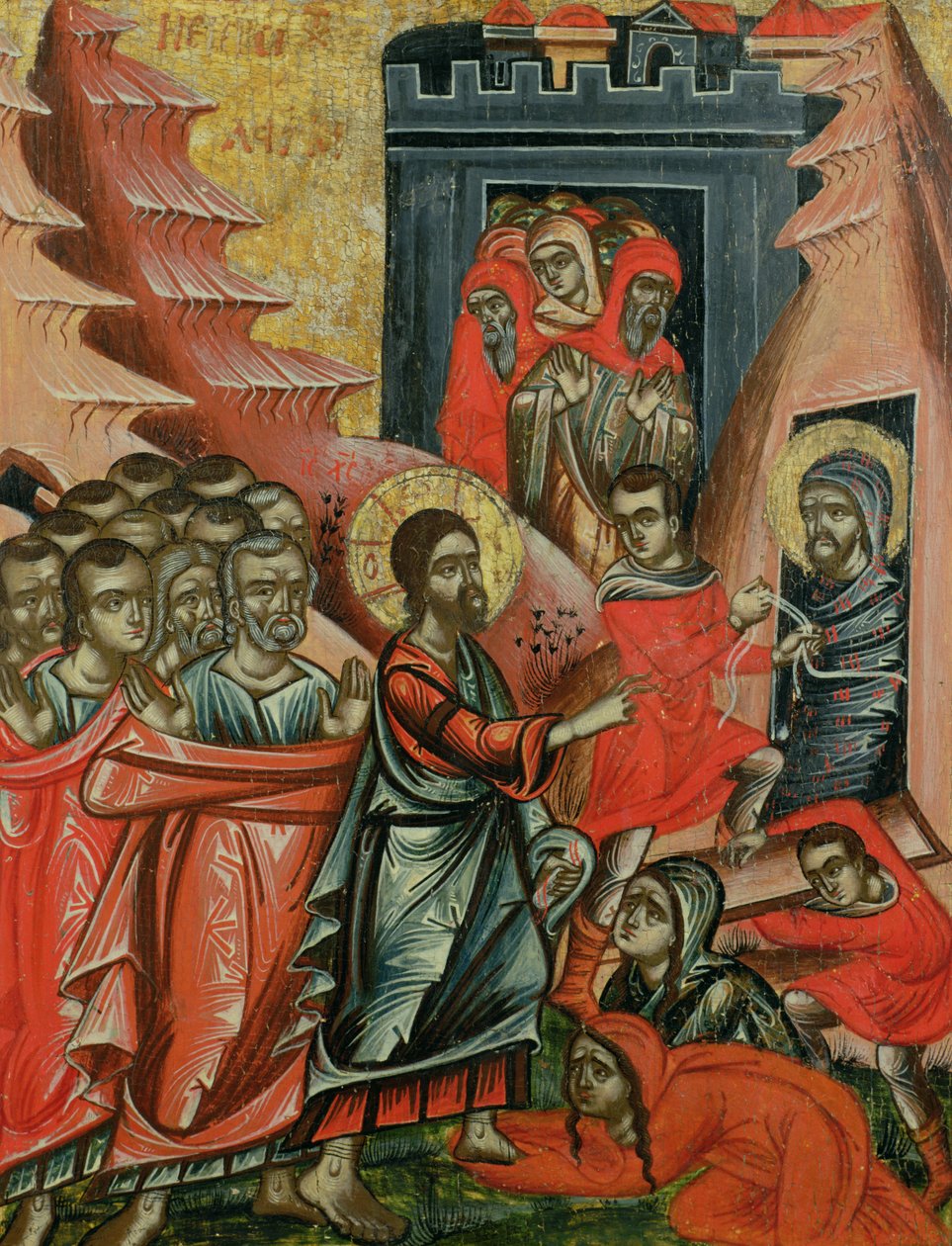 Raising of Lazarus, Greek Icon from Epirus, 1611 by Unbekannt Unbekannt