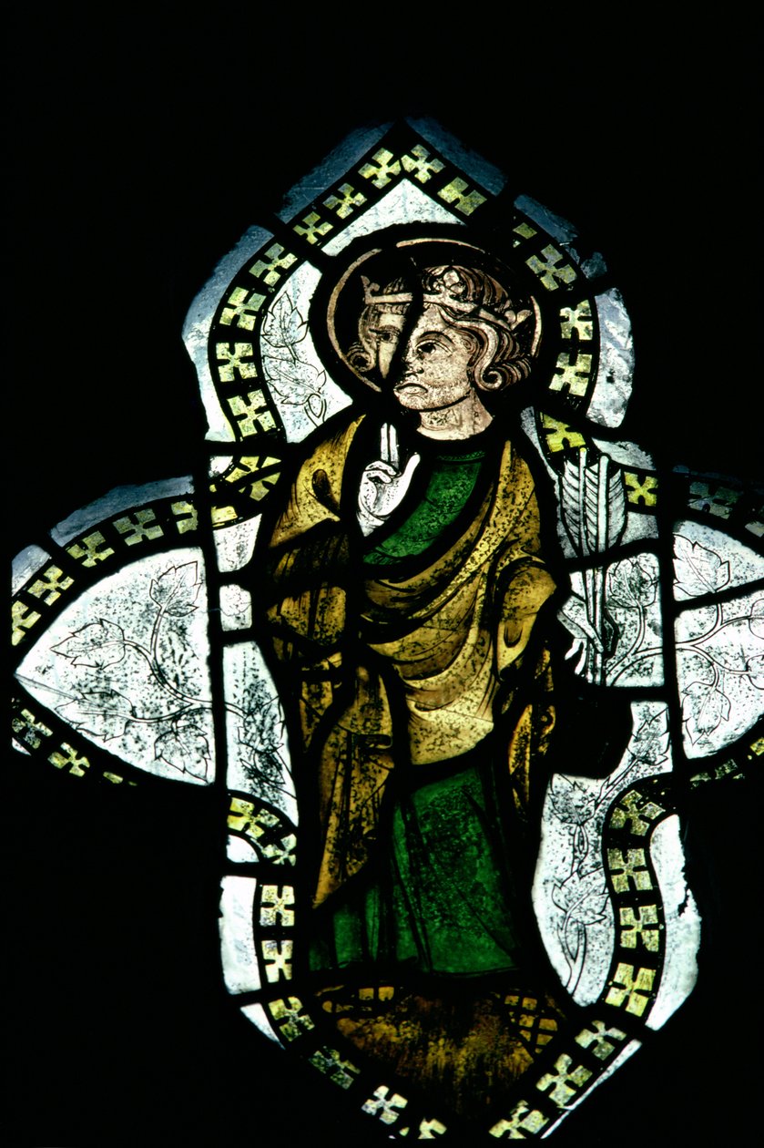 St. Edmund, crowned and nimbed, carrying the arrows of his martyrdom by Unbekannt Unbekannt
