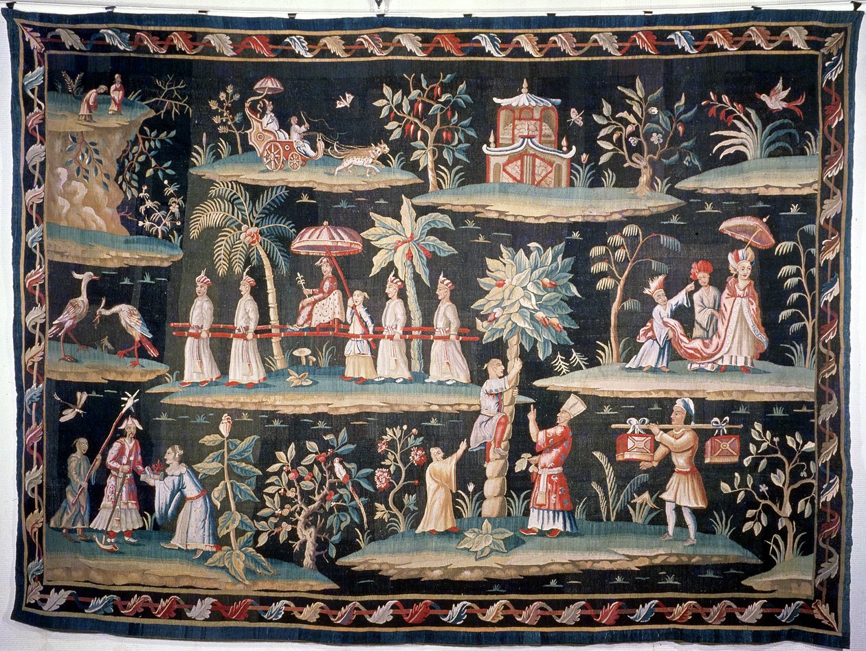 Tapestry in the Chinoiserie style of John van der Bank, Soho Tapestry Works, early 18th century by Unbekannt Unbekannt