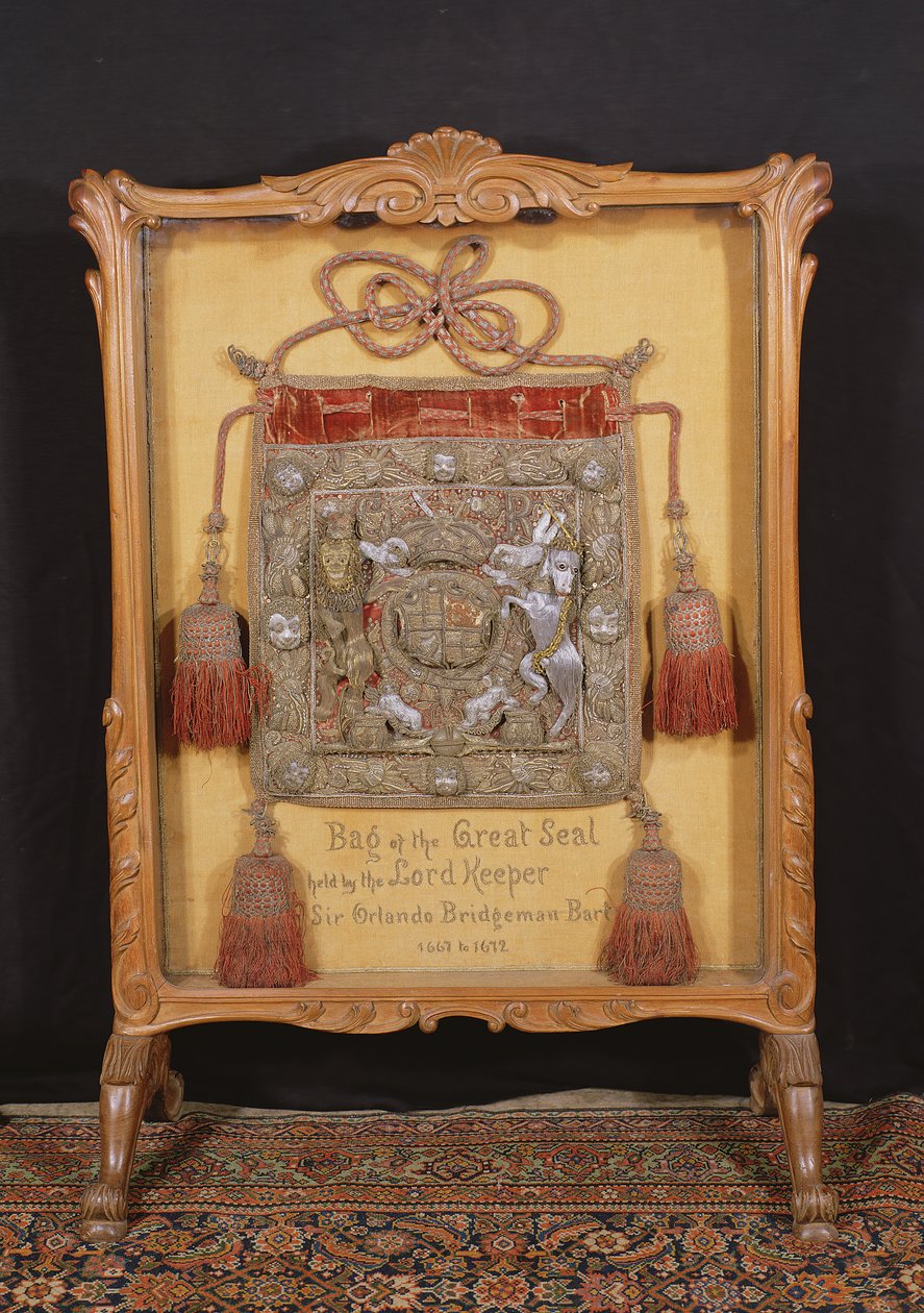 The Bag of the Great Seal, held by the Lord Keeper, Sir Orlando Bridgeman (1667-72) by Unbekannt Unbekannt