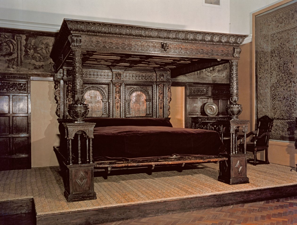 The Great Bed of Ware, carved oak, 1580 by Unbekannt Unbekannt
