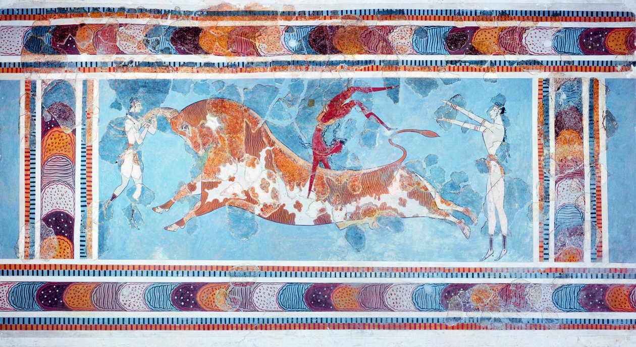 The Toreador Fresco, Knossos Palace, Crete, c.1500 BC by Unbekannt Unbekannt
