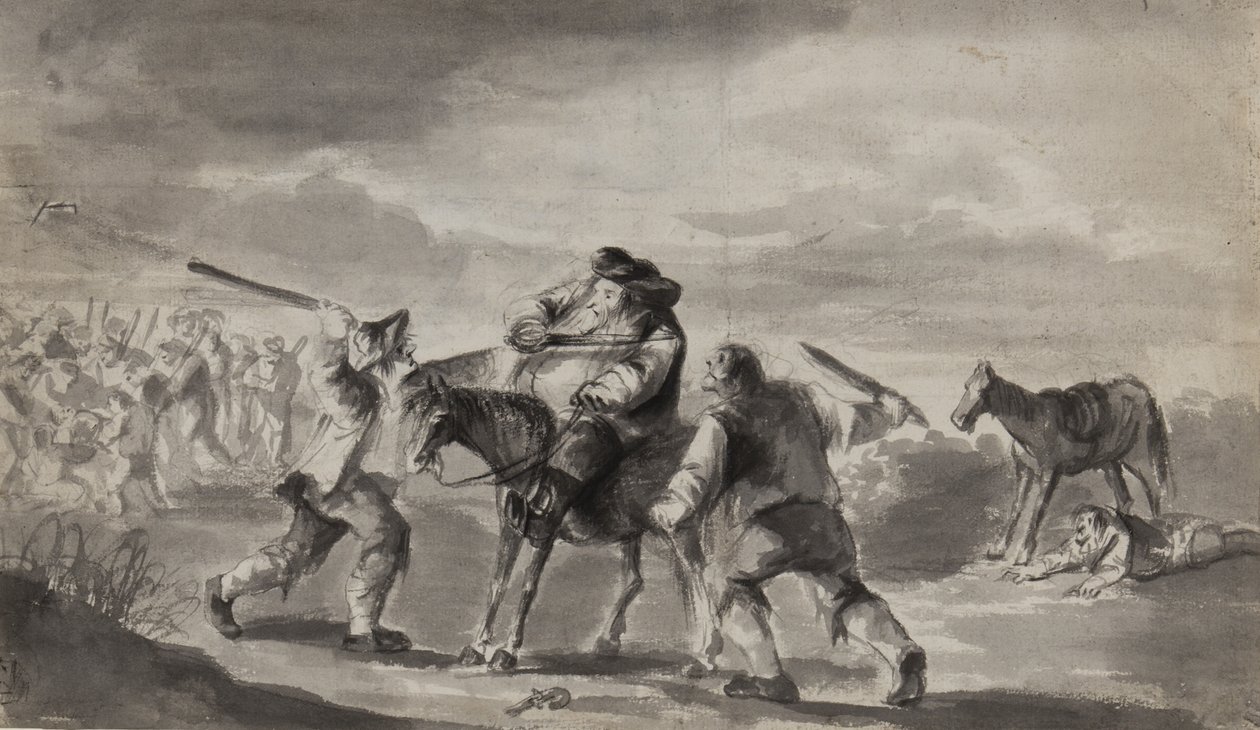 Traveller assaulted, possibly Samuel Butler’s Hudibras, c.1790 by Unbekannt Unbekannt