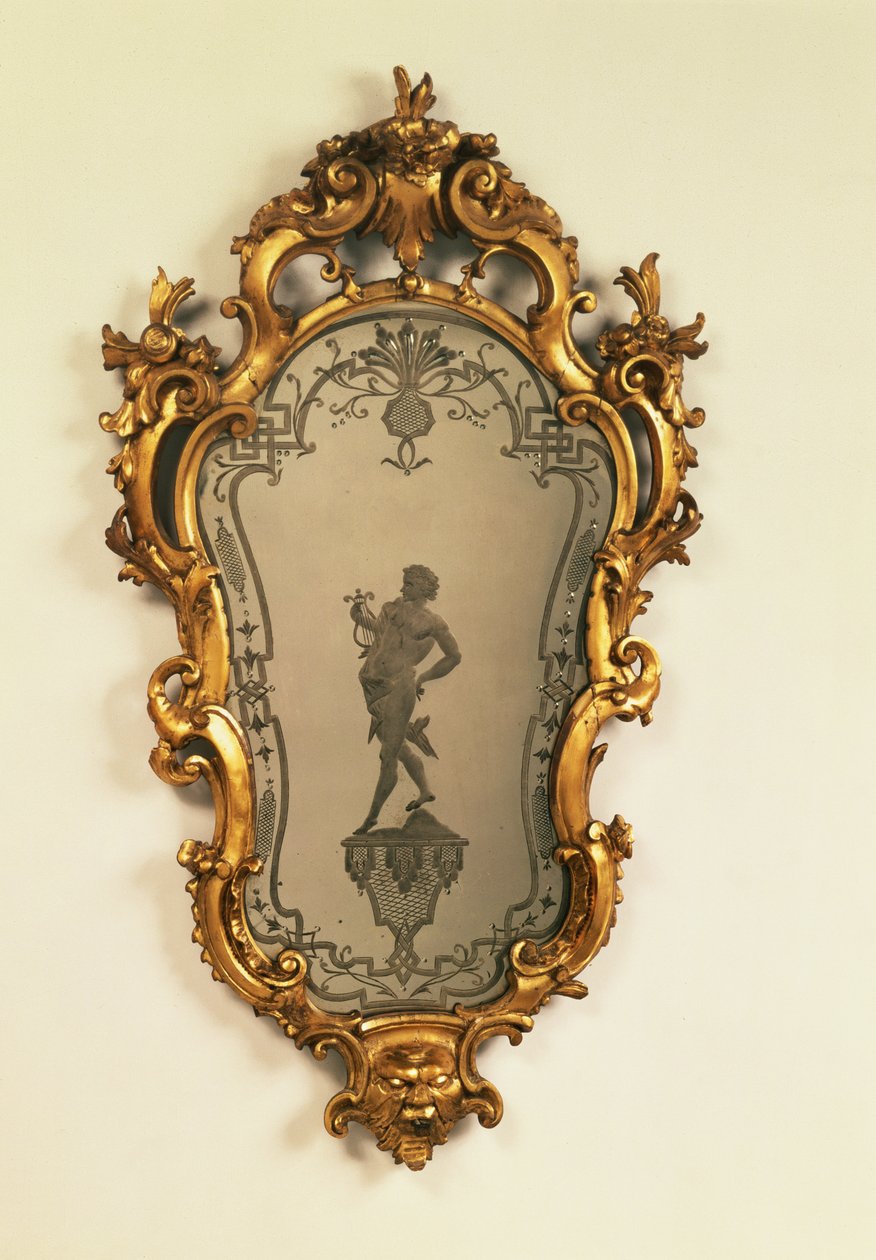 Venetian giltwood girandole, cartouche plate engraved with a classical figure by Unbekannt Unbekannt
