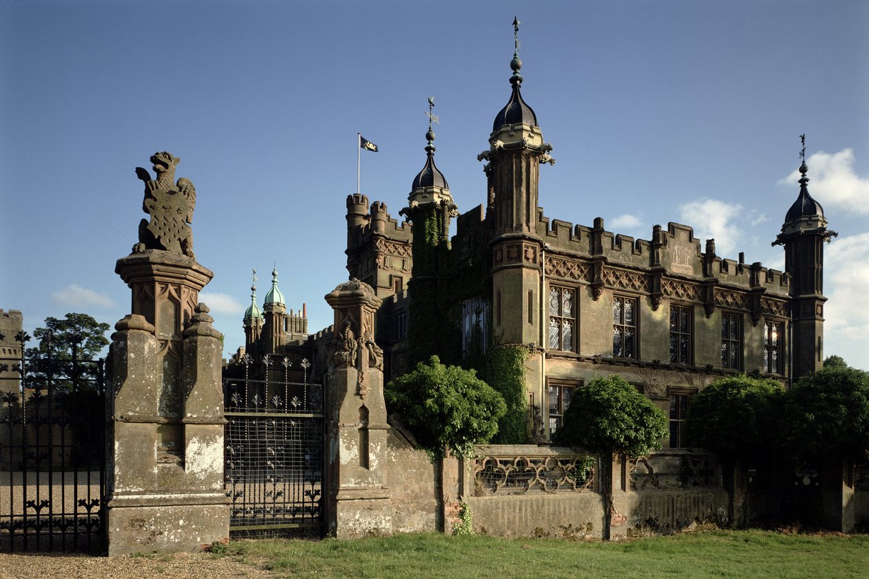 View of the entrance to the house from the north-west, Knebworth House, Hertfordshire by Unbekannt Unbekannt