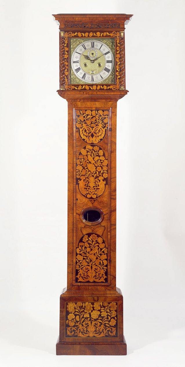 Walnut panel marquetry long-case clock, by James Clowes by Unbekannt Unbekannt