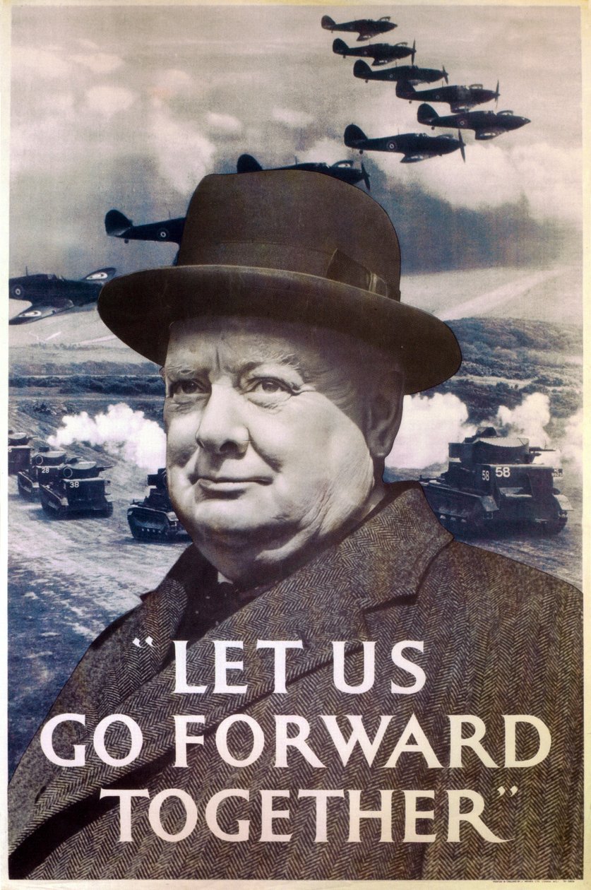"Let Us Go Forward Together", World War Two Propaganda Poster, 1940 by Unbekannt Unbekannt