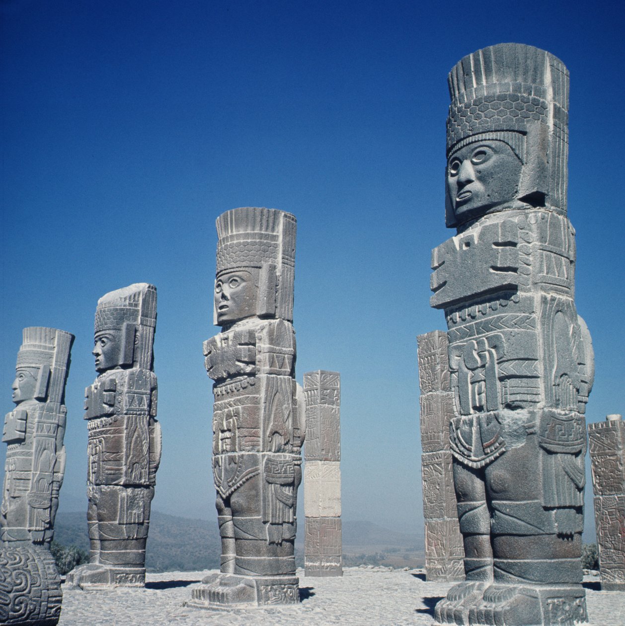 Columns carved in human form, from a Toltec temple, Tula, Mexico, 12th century by Unbekannt Unbekannt
