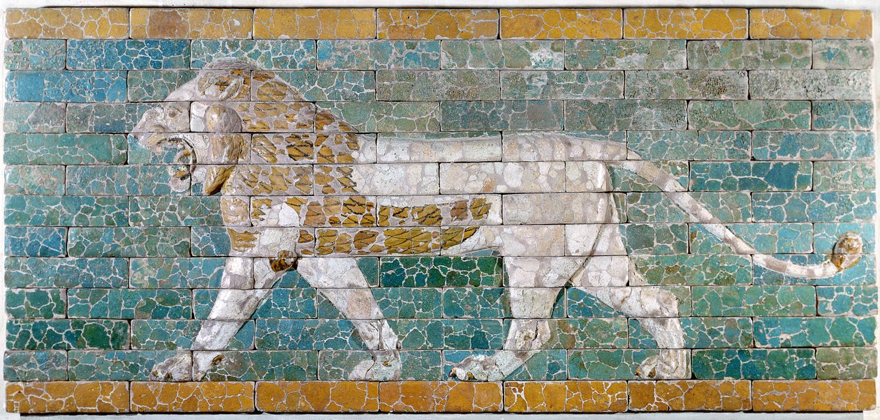 Lion representing Ishtar, frieze from the processional way leading to the great temple at Babylon, early 6th century BC by Unbekannt Unbekannt