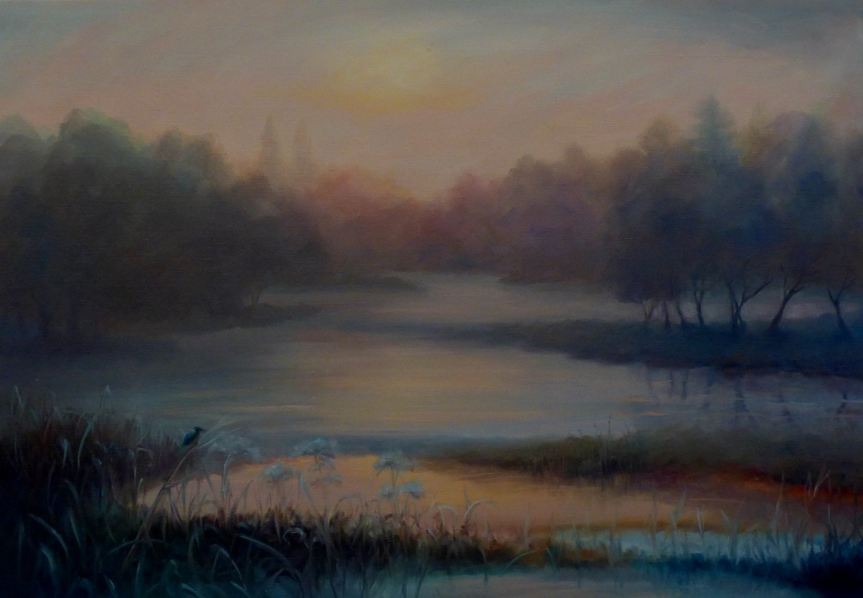 Morning Mist with Kingfisher by Unbekannt Unbekannt