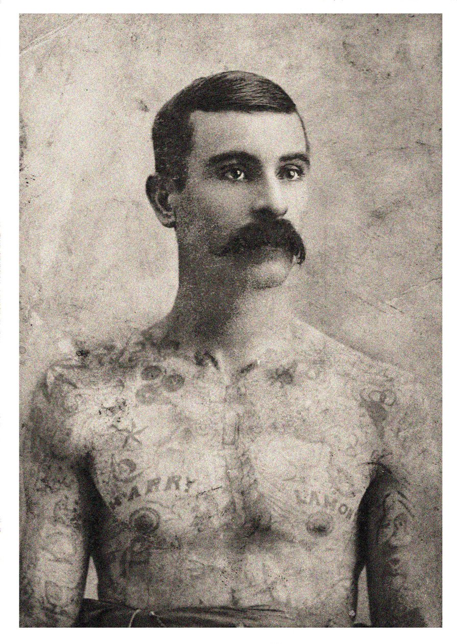 Portrait of a Tattooed British Soldier, c.1909 by Unbekannt Unbekannt