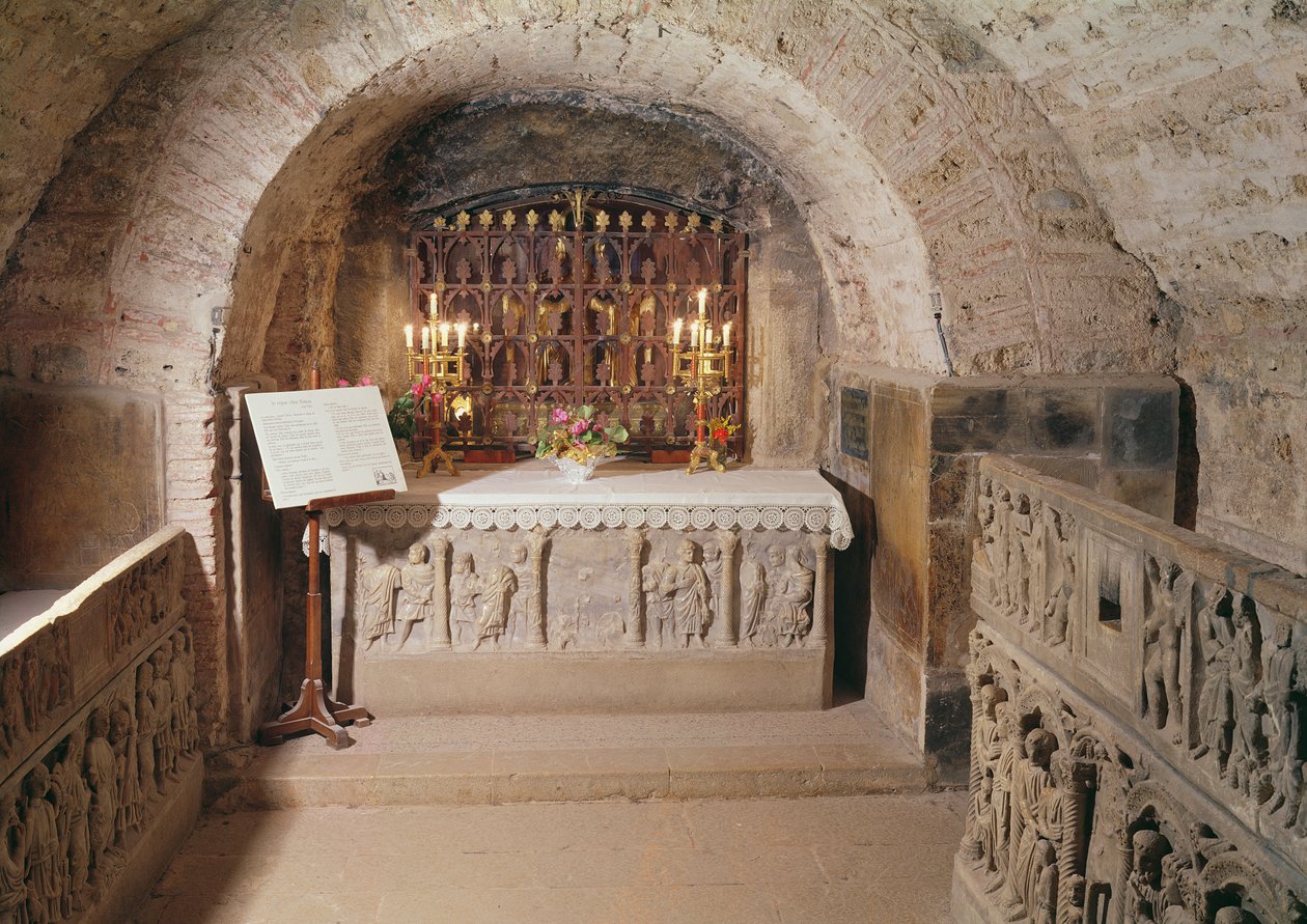 Sarcophagus of Mary Magdalene in the Crypt by Unbekannt Unbekannt