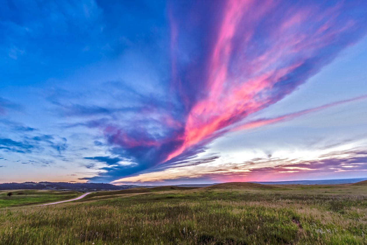 Sunset at the Reesor Ranch, on the edge of the Cypress Hills, on the Alberta-Saskatchewan border by Unbekannt Unbekannt