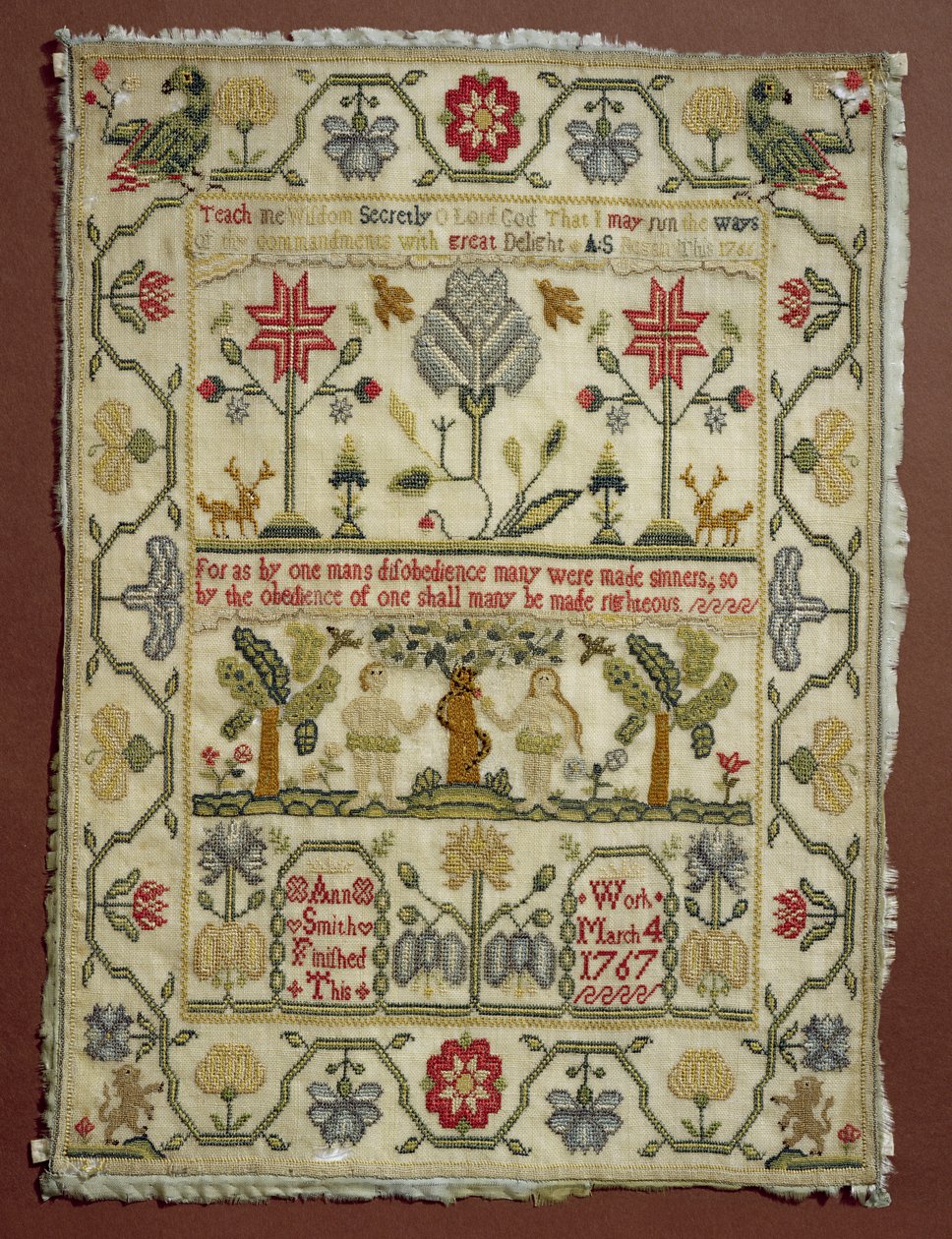 Sampler, 1766-67, by Ann Smith, English by Unbekannt Unbekannt