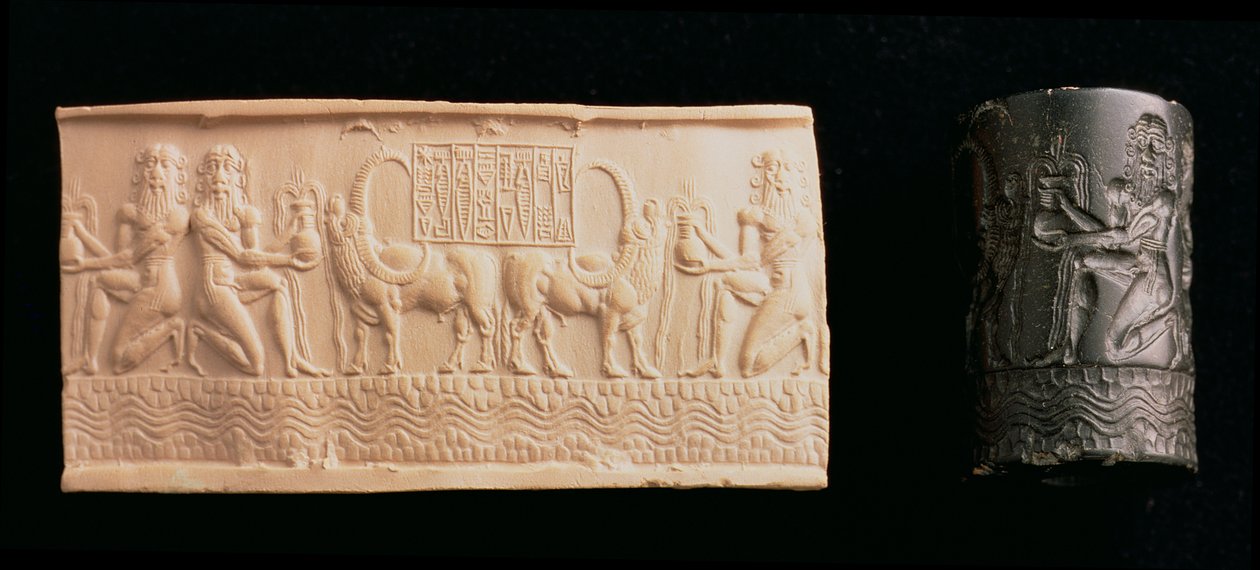 Cylinder seal of Shar-kali-sharri, King of Akkad, Mesopotamia, c.2340-2100 BC by Unbekannt