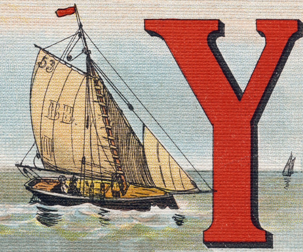 A Yacht (Engraving in "Alphabet de ma petite fille") by Unbekannt