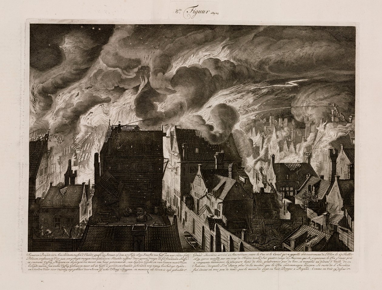 A Large Fire, Amsterdam, Holland, 27 July 1679 by Unbekannt